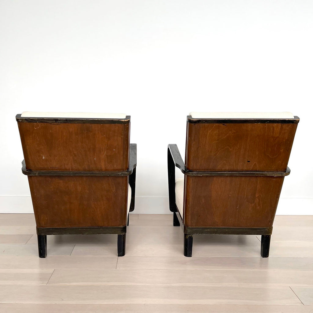 SOLD Asko Finland 1940's Chairs in Ivory Boucle