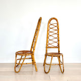Italian Bamboo Chairs, 1960's