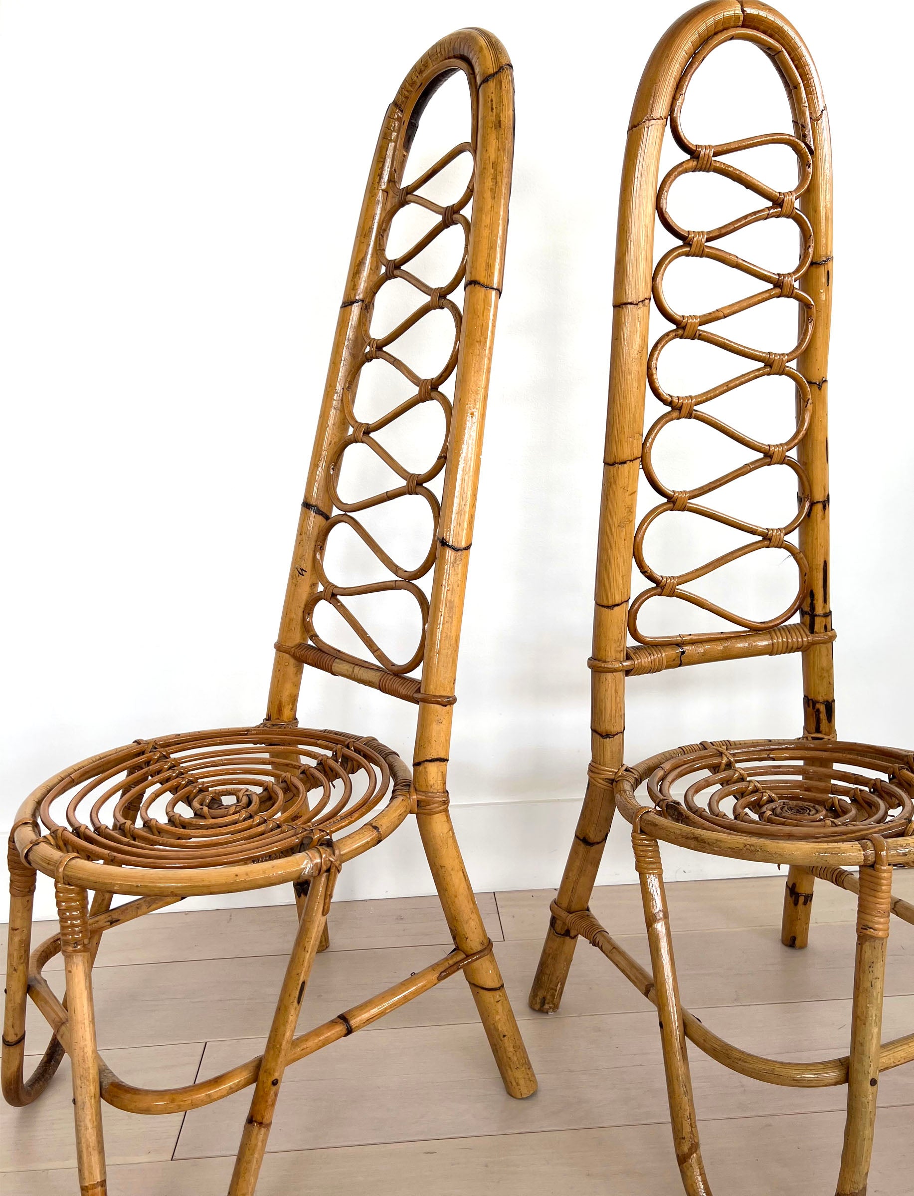 SOLD Italian Bamboo Chairs, 1960's