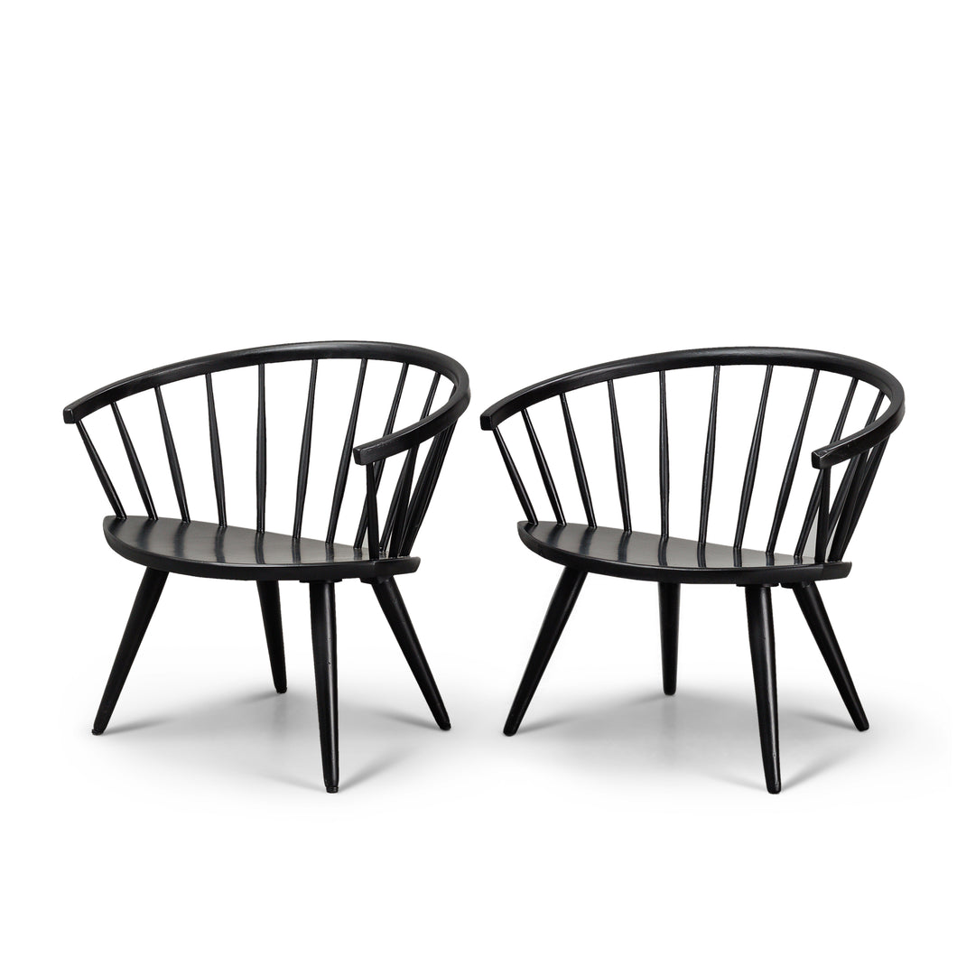 SOLD Swedish Black Spindle Chairs