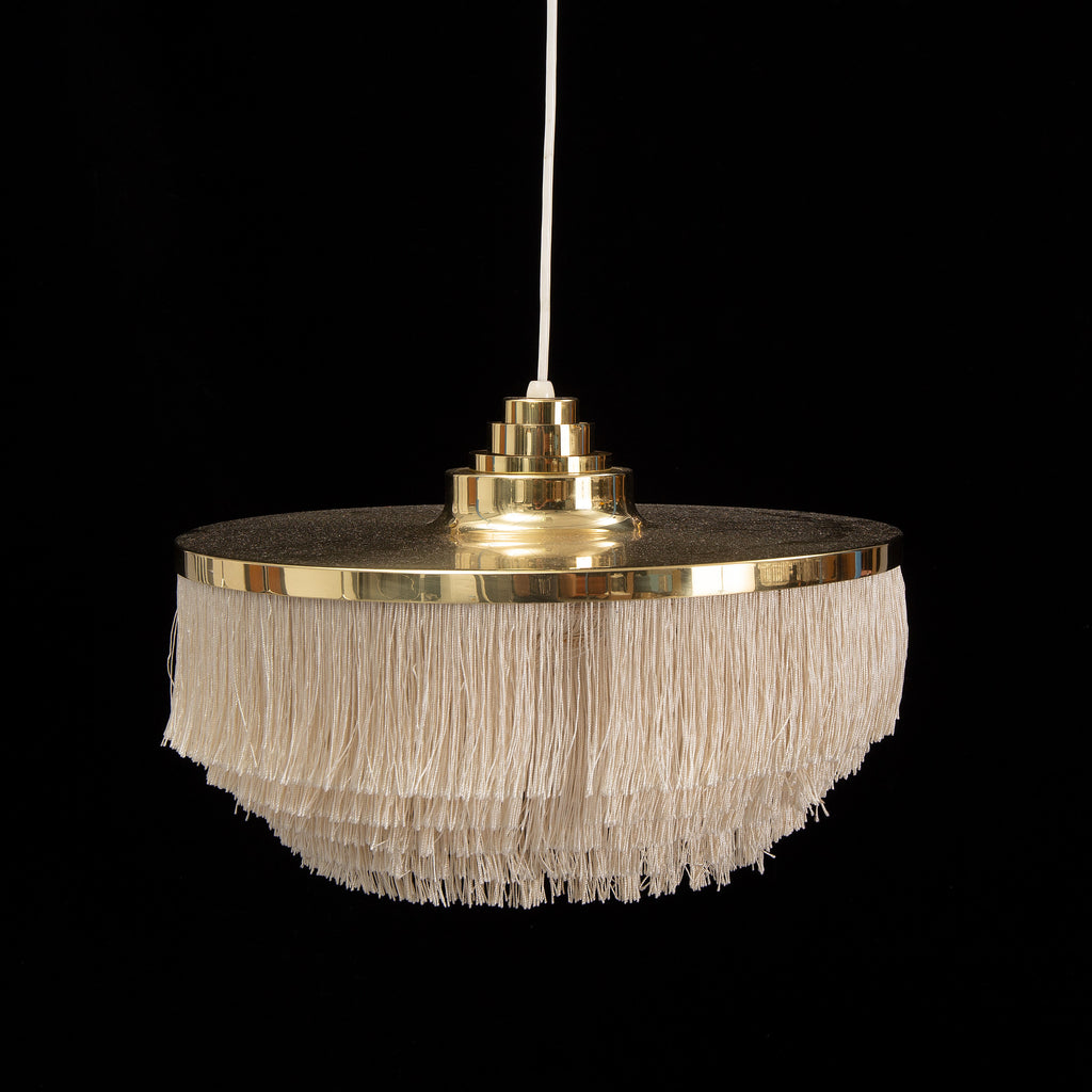 SOLD Hans-Agne Jakobsson, Brass and Fringe Pendant Light