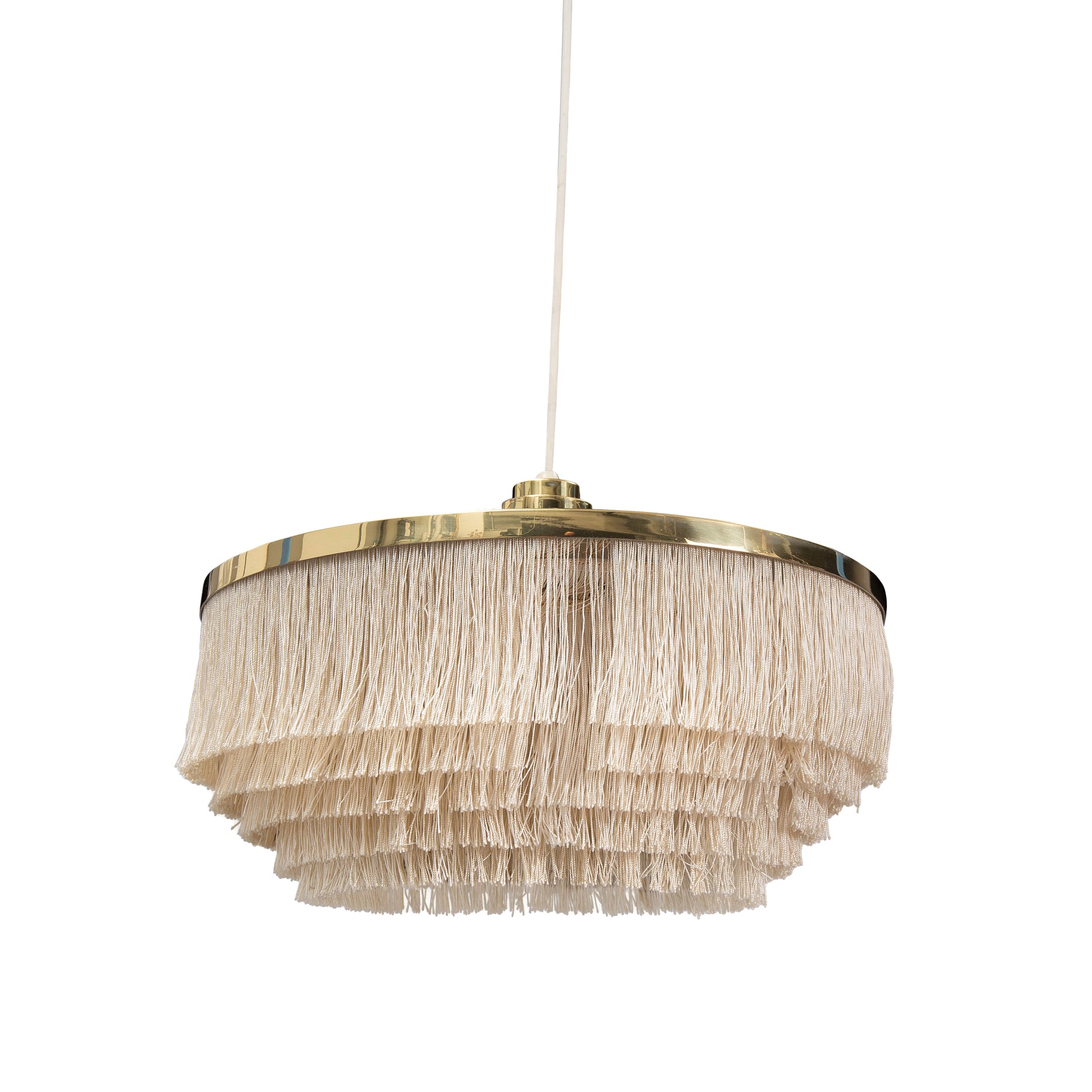 SOLD Hans-Agne Jakobsson, Brass and Fringe Pendant Light
