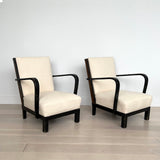 SOLD Asko Finland 1940's Chairs in Ivory Boucle