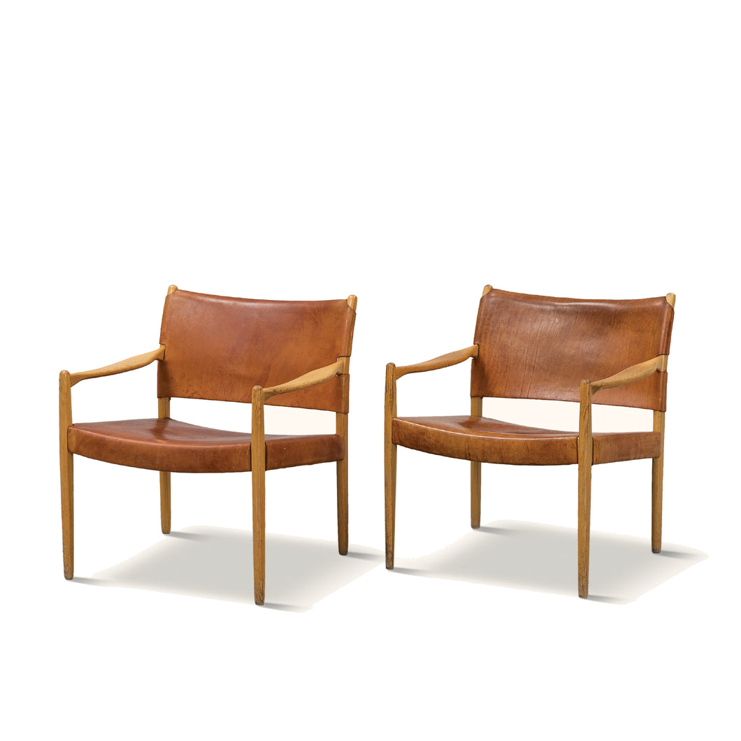 SOLD Saddle Leather Loungechairs