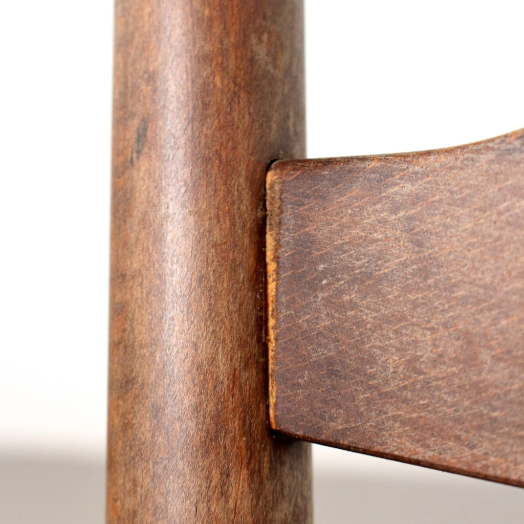 Gio Ponti "Fireside" Chair, Vintage 1930s Walnut and Rush Ladder Back Chair for Casa e Giardino