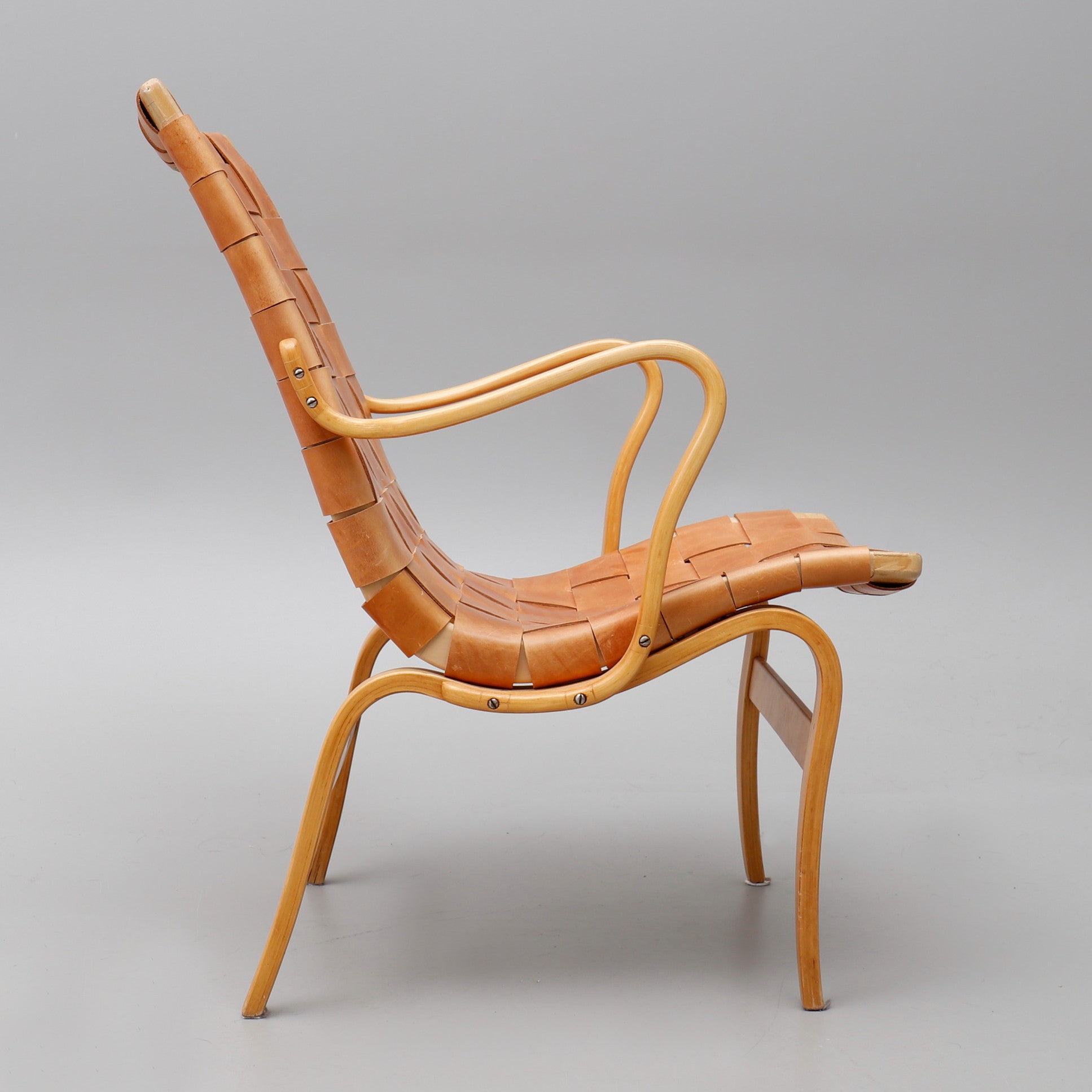 SOLD Bruno Mathsson "Eva" Easy Chair in Original Leather 1960's