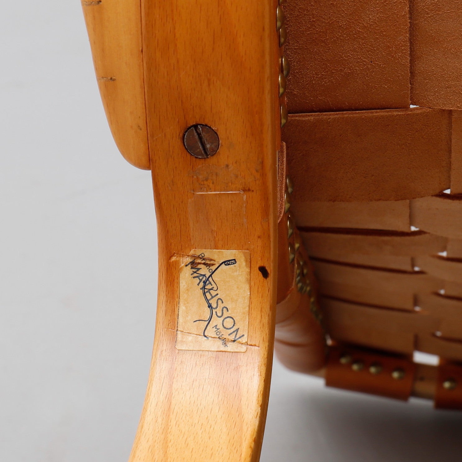 SOLD Bruno Mathsson "Eva" Easy Chair in Original Leather 1960's