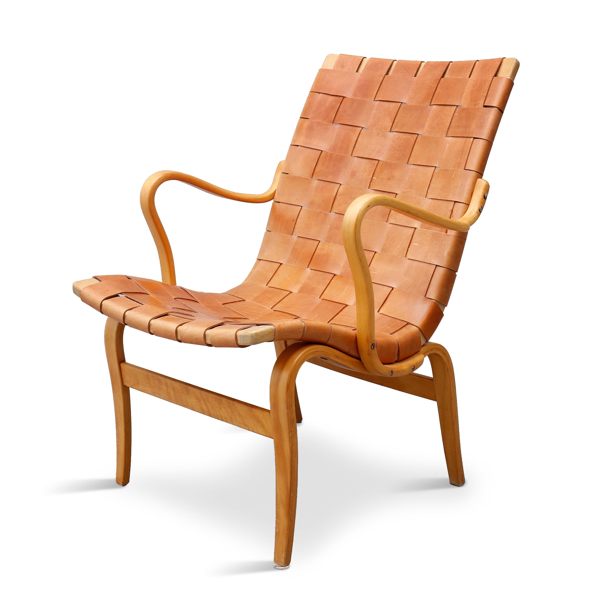 SOLD Bruno Mathsson "Eva" Easy Chair in Original Leather 1960's