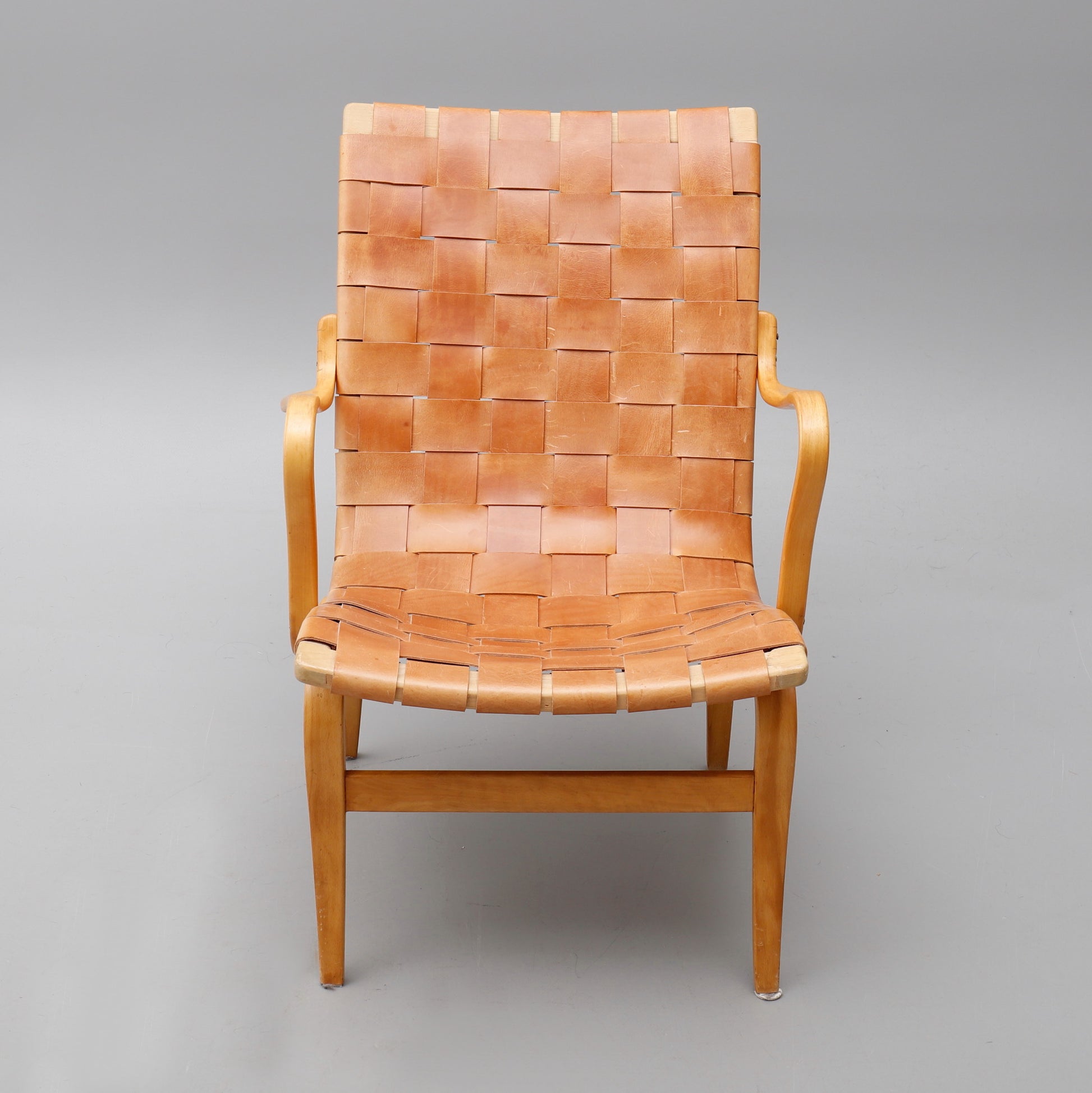 SOLD Bruno Mathsson "Eva" Easy Chair in Original Leather 1960's