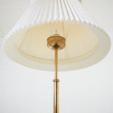 SOLD 1950s Josef Frank Floor Lamp Model 2326, Svenskt Tenn, Brass Base With Pleated Shade