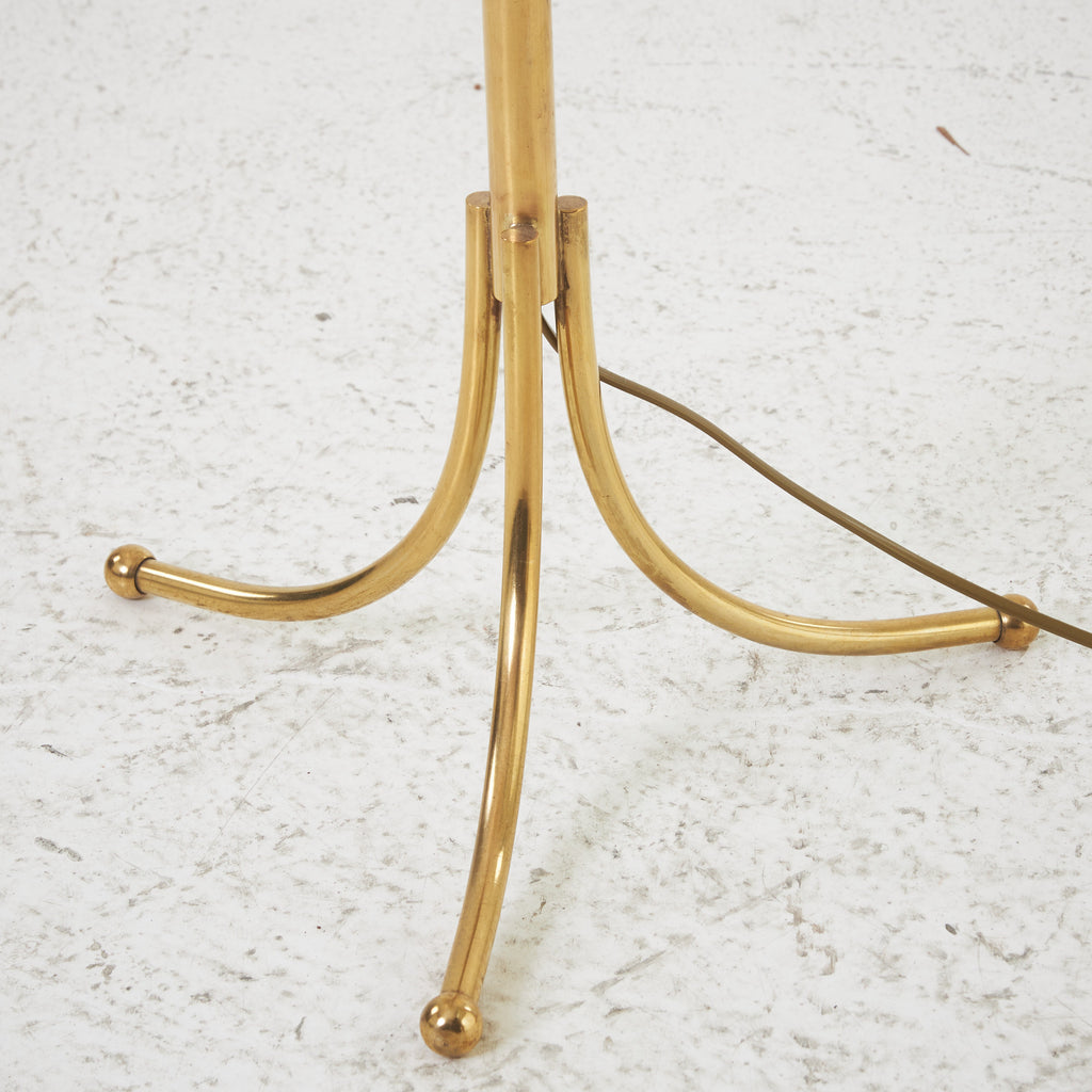 SOLD 1950s Josef Frank Floor Lamp Model 2326, Svenskt Tenn, Brass Base With Pleated Shade