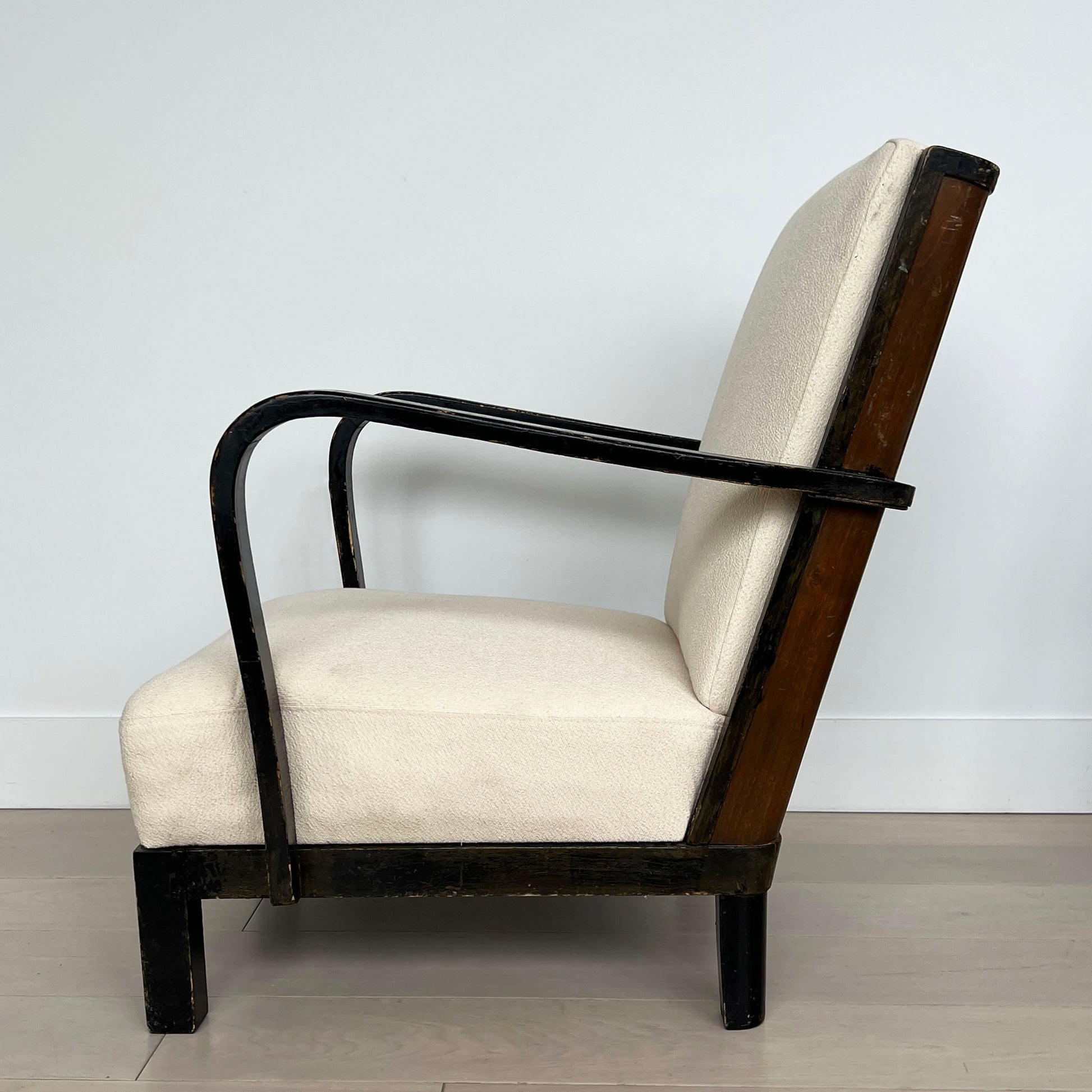 SOLD Asko Finland 1940's Chairs in Ivory Boucle