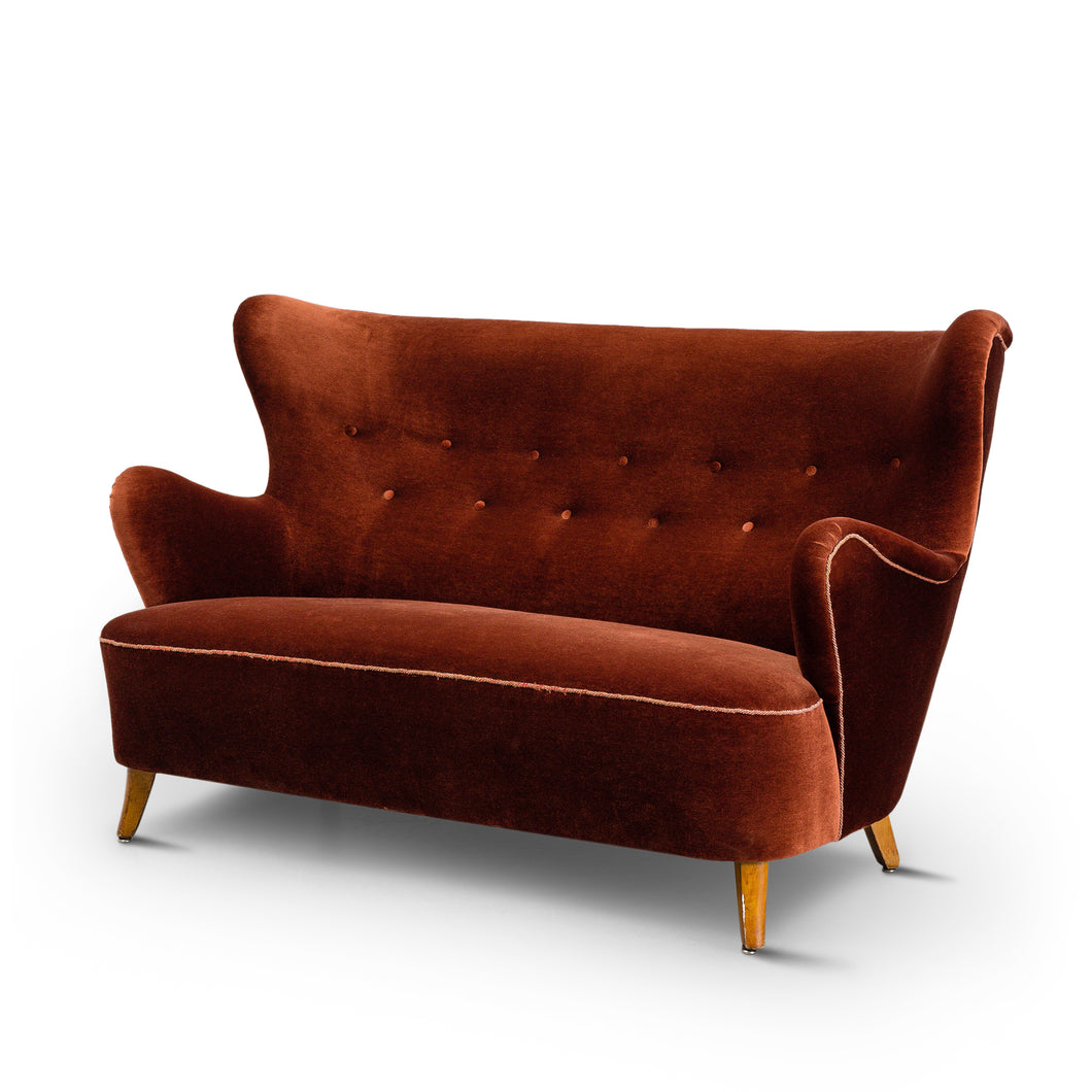 SOLD Swedish Modern Sofa in Velvet