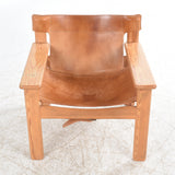 SOLD Karin Mobring Natura leather and Pine Loungechair