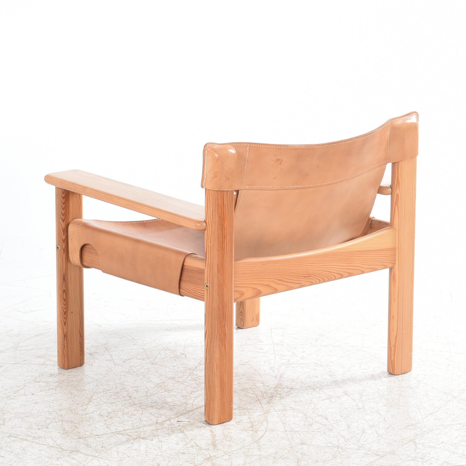 SOLD Karin Mobring Natura leather and Pine Loungechair