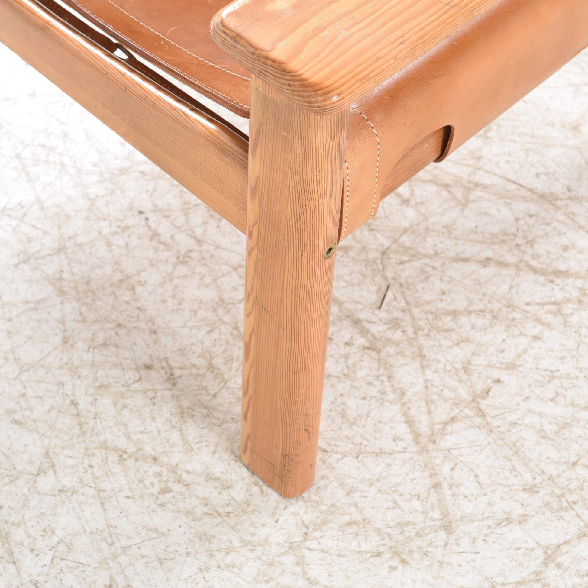 SOLD Karin Mobring Natura leather and Pine Loungechair