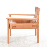 SOLD Karin Mobring Natura leather and Pine Loungechair